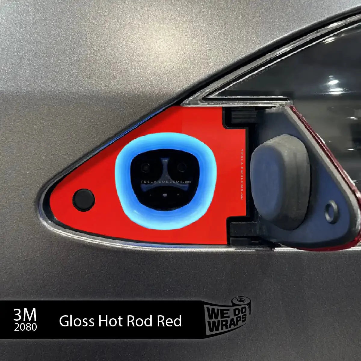 3M Gloss Hot Rod Red TeslaCharge Port Wrap | Model S