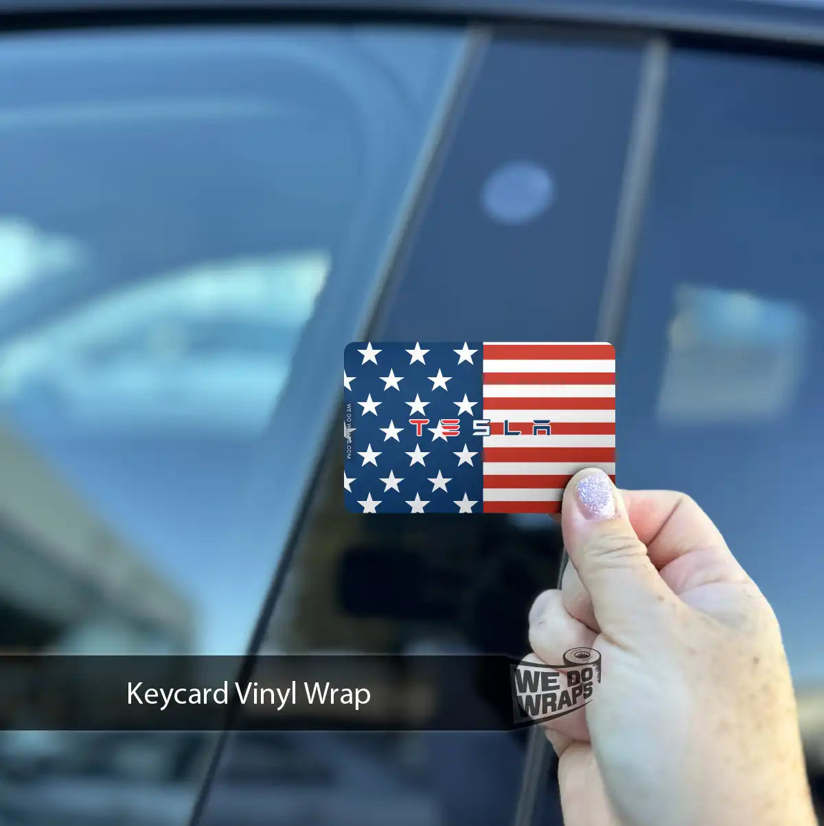 American Flag Tesla Keycard Decal