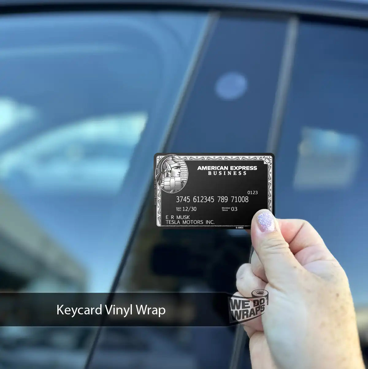 AMEX Black Card Business Classic Tesla Keycard Decal