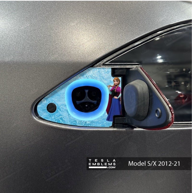 Frozen Anna Tesla Charge Port Wrap | Model S