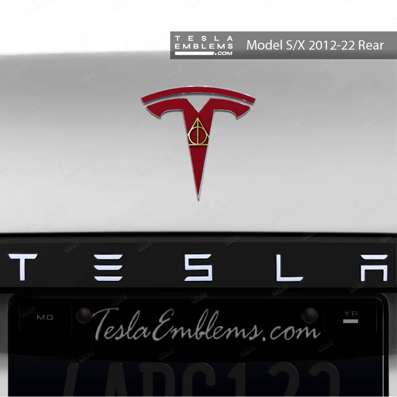 Deathly Hallows Tesla Emblem Decals (Front + Back)