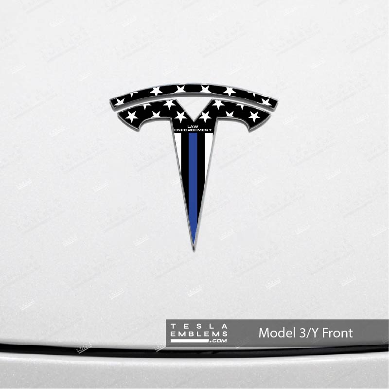 First Responders Law Enforcement Tesla Emblem Decals (Front + Back)