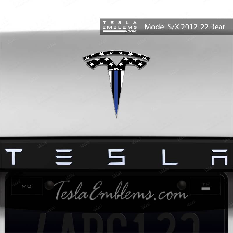 First Responders Law Enforcement Tesla Emblem Decals (Front + Back)