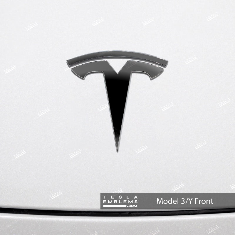 3M Gloss Black Tesla Emblem Decals (Front + Back)