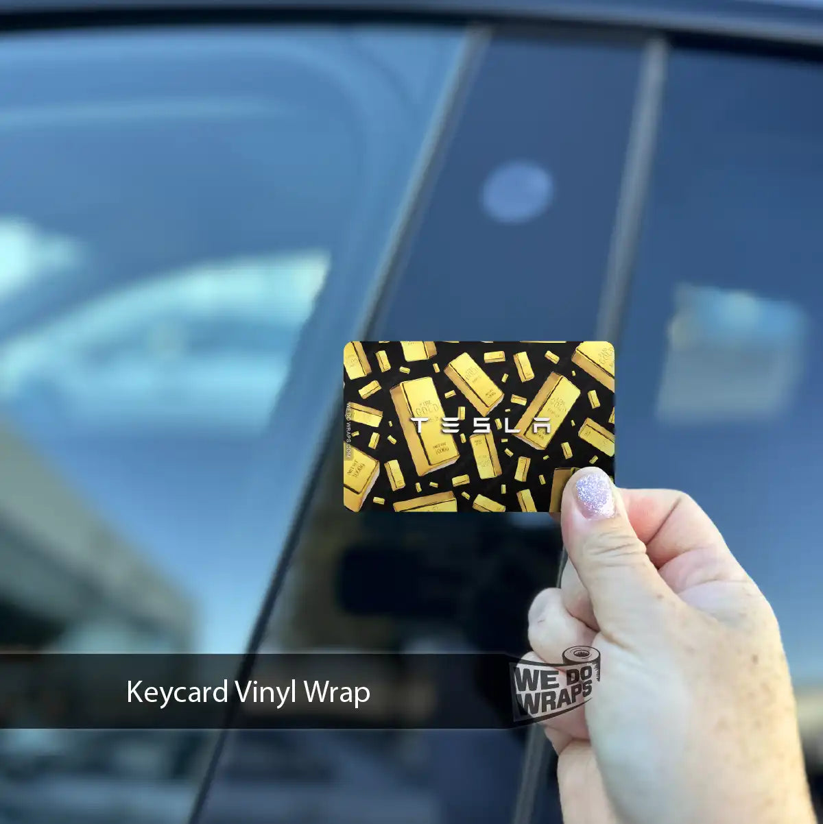 Gold Bars Tesla Keycard Decal