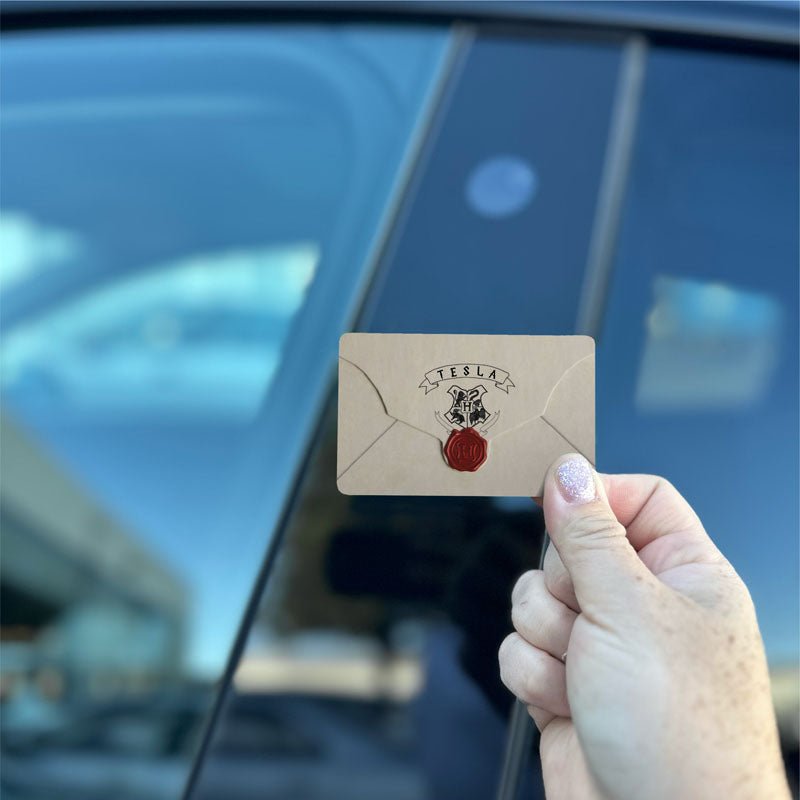 Hogwarts Letter Tesla Keycard Decal