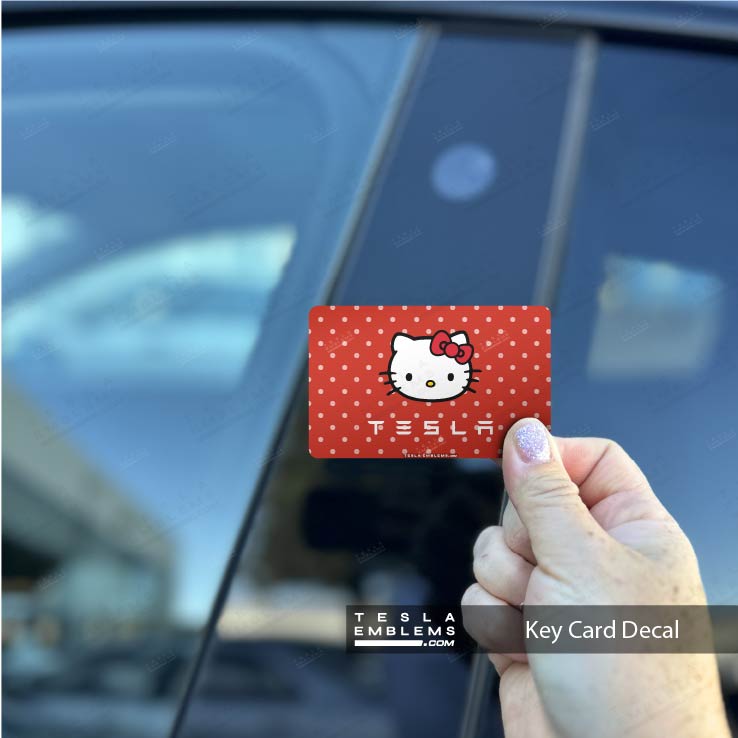 Hello Kitty Tesla Keycard Decal