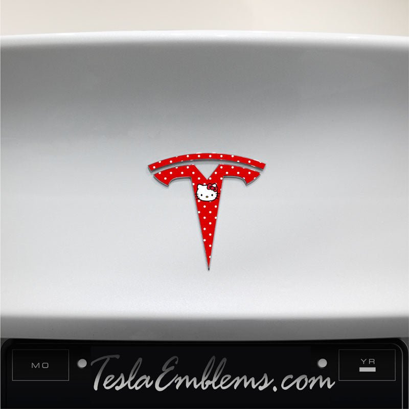 Hello Kitty Tesla Emblem Decals (Front + Back)