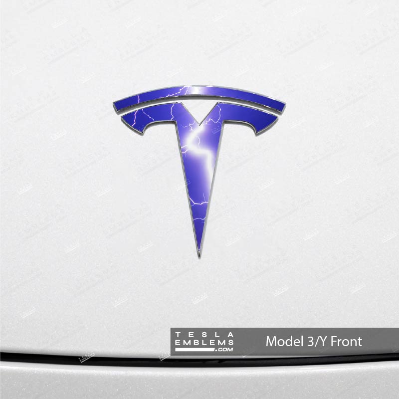 Lightning Tesla Emblem Decals (Front + Back)