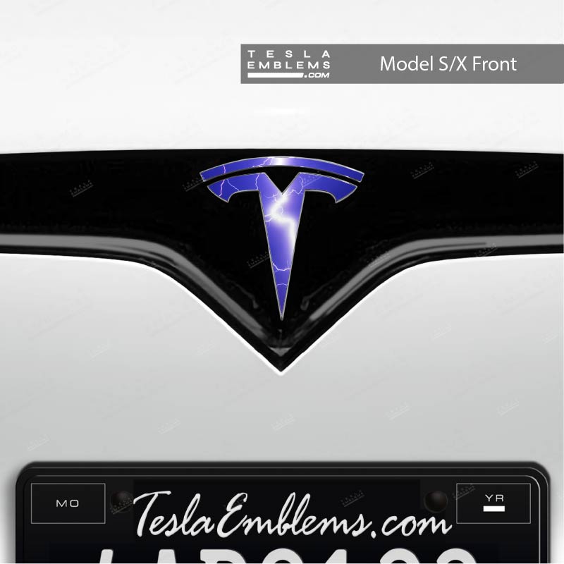 Lightning Tesla Emblem Decals (Front + Back)