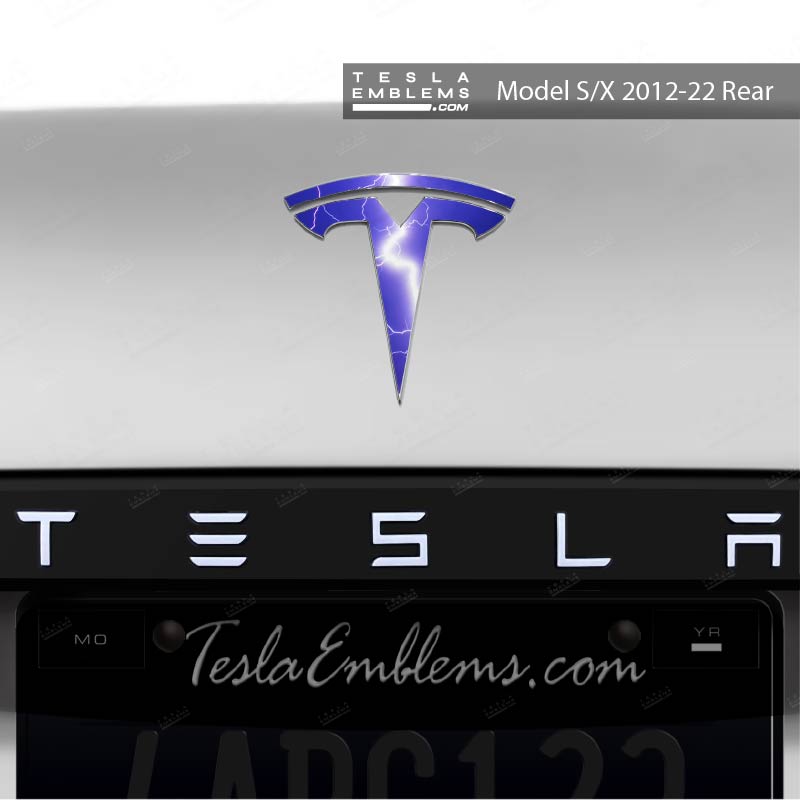 Lightning Tesla Emblem Decals (Front + Back)