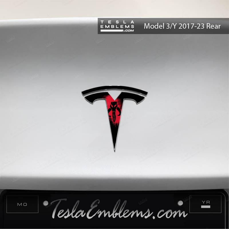 Mandalorian Tesla Emblem Decals (Front + Back)