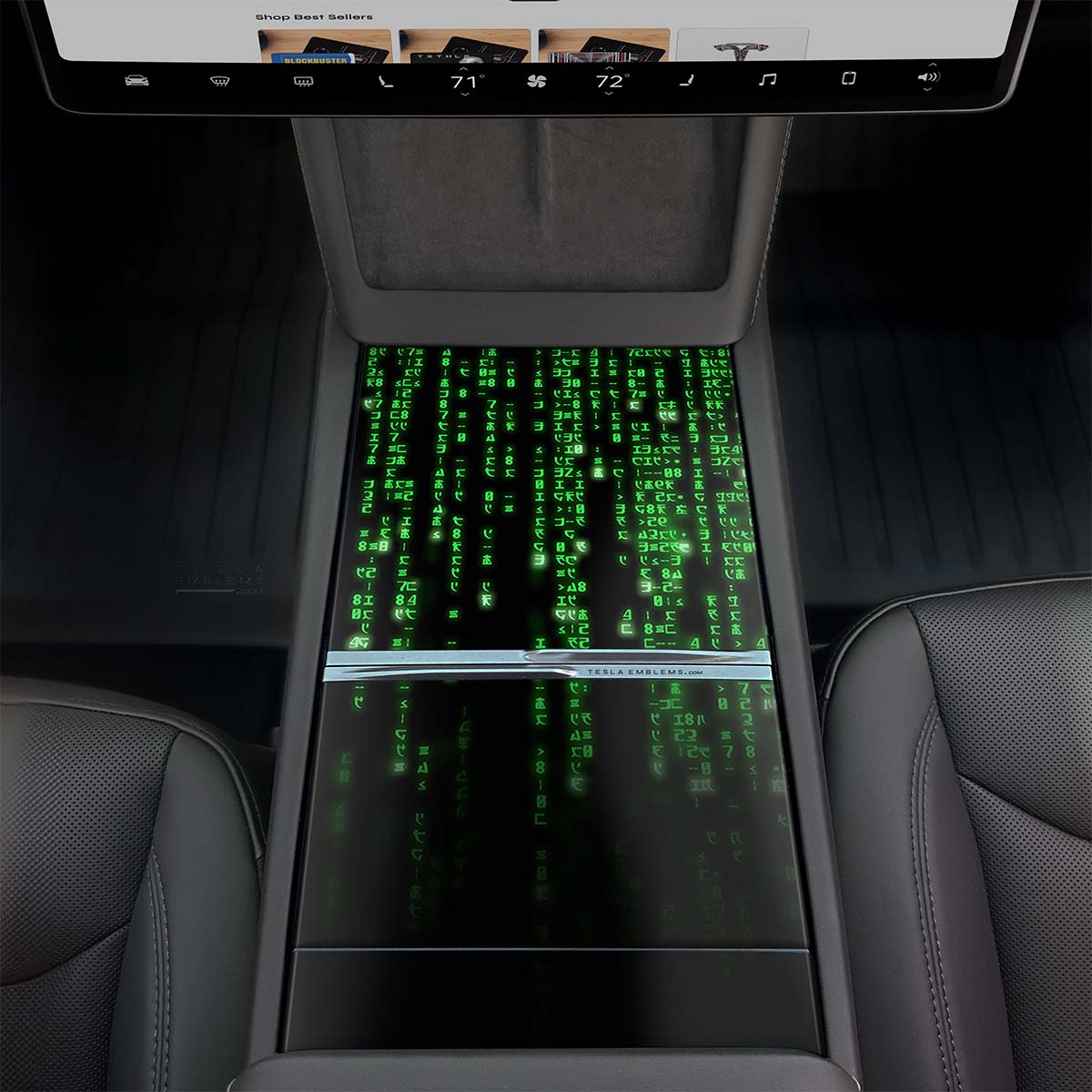 Digital Rain Matrix Code Center Console Wrap Kit | MY 2026+ "Juniper"