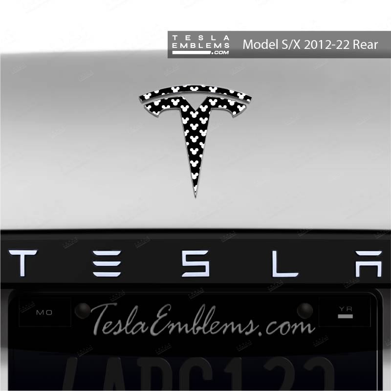 Mickey-Dots Tesla Emblem Decals (Front + Back)