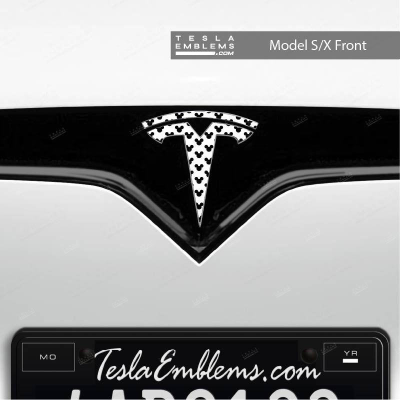 Mickey-Dots Tesla Emblem Decals (Front + Back)