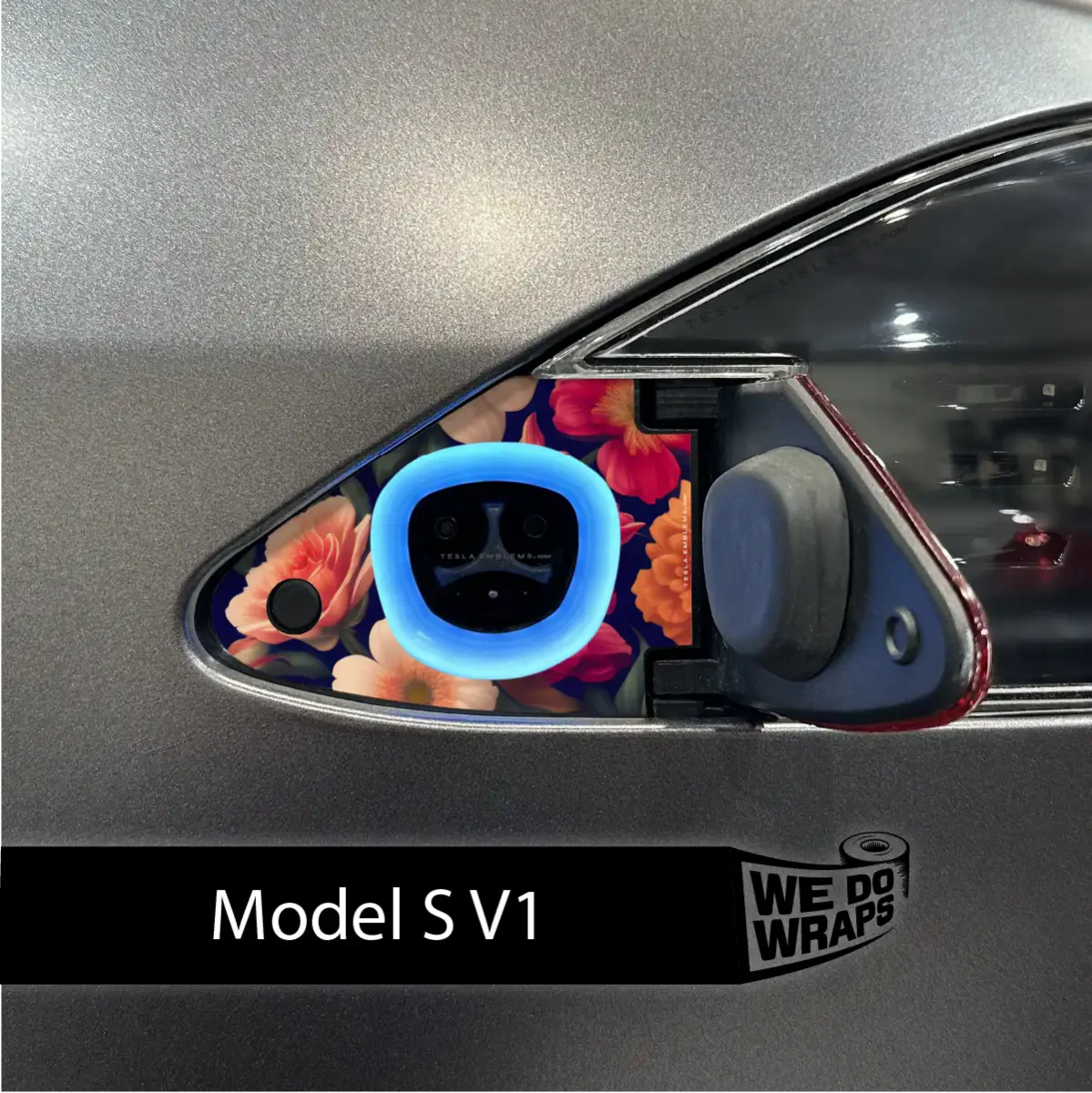 Midnight Bloom Tesla Charge Port Wrap | Model S