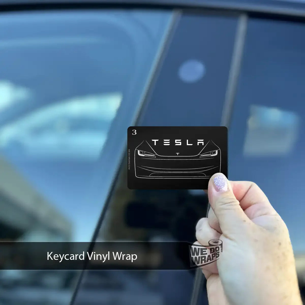2024 Model 3 "Highland" Front Outline Tesla Keycard Decal