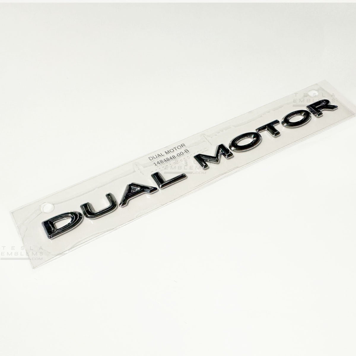 "Dual Motor" Chrome - Genuine OEM Original Tesla Factory Emblems | Rear Trunk Badging for Model 3/Y/S/X Cybertruck