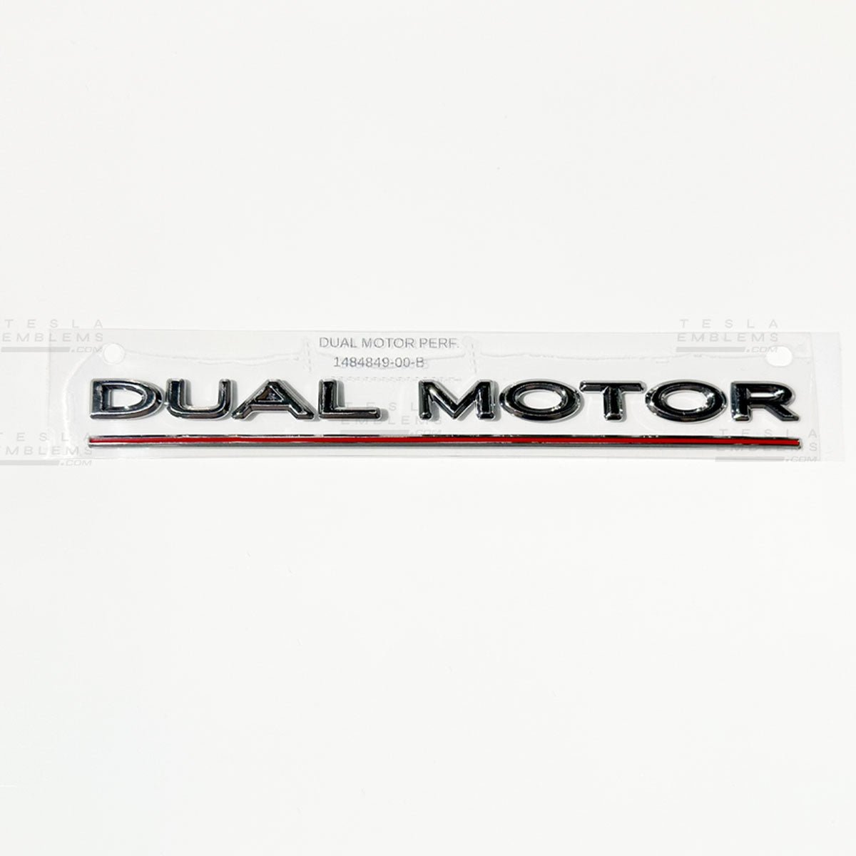 "Dual Motor Performance" Chrome - Genuine OEM Original Tesla Factory Emblems | Rear Trunk Badging for Model 3/Y/S/X Cybertruck