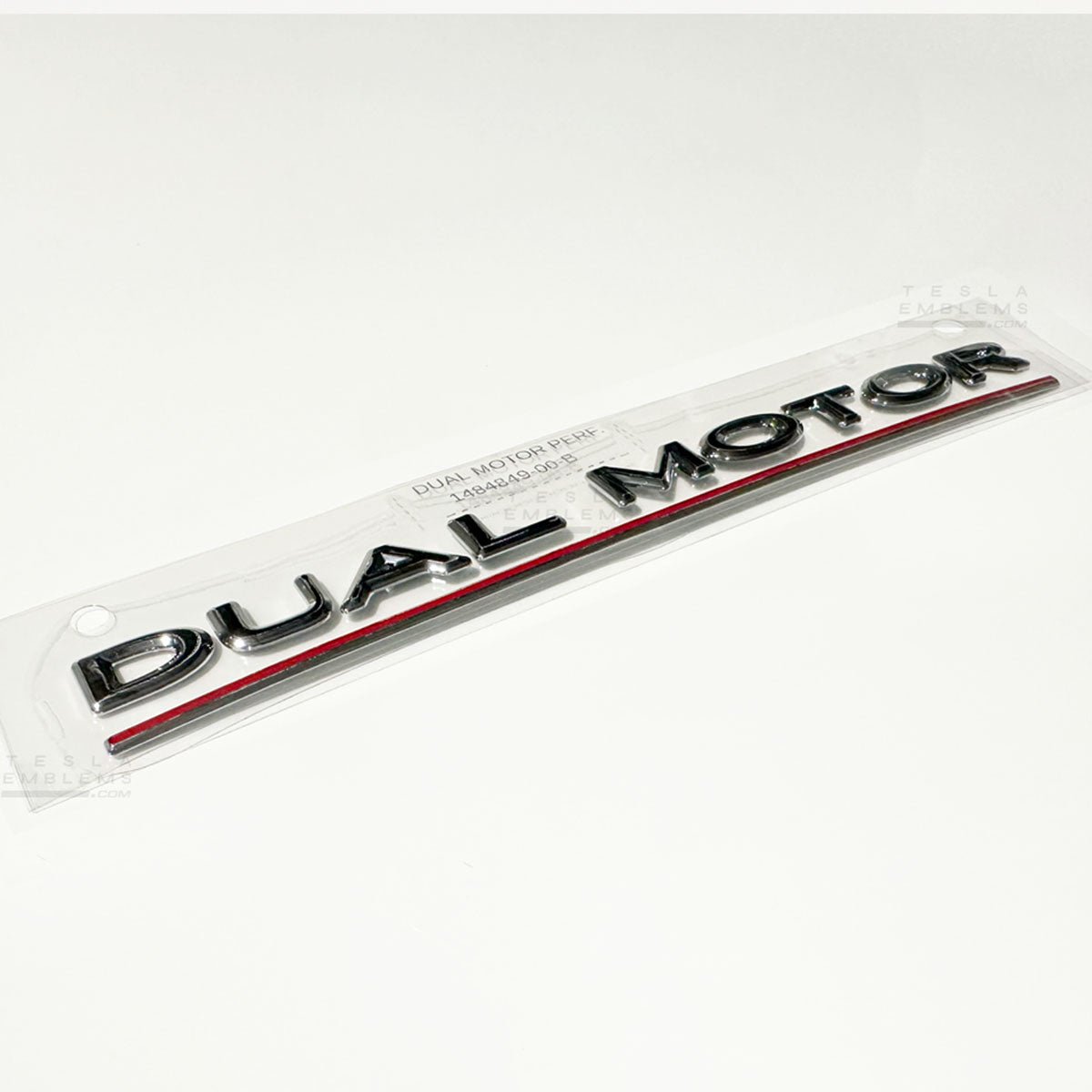 "Dual Motor Performance" Chrome - Genuine OEM Original Tesla Factory Emblems | Rear Trunk Badging for Model 3/Y/S/X Cybertruck