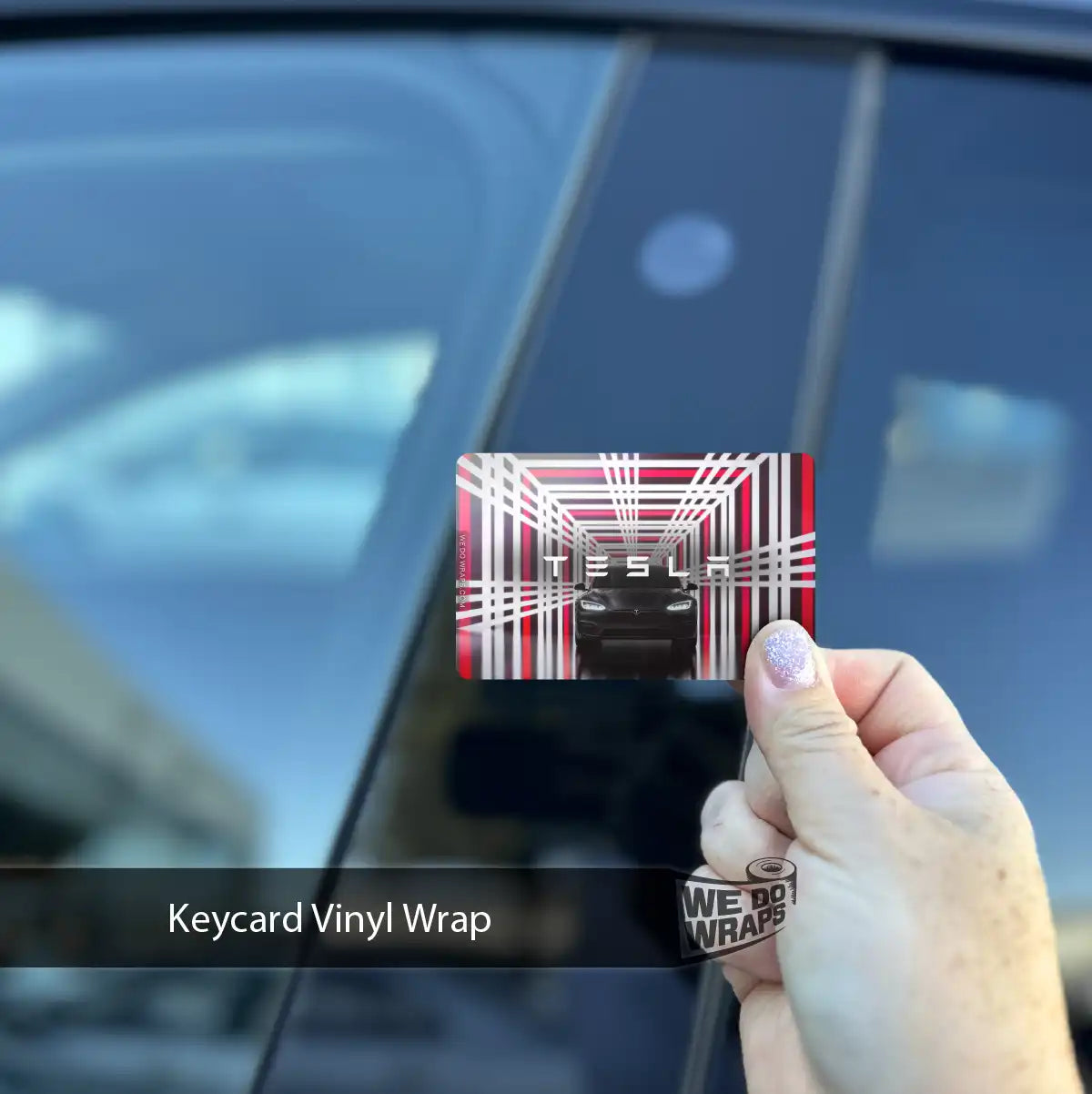 Plaid Model S Tesla Keycard Decal
