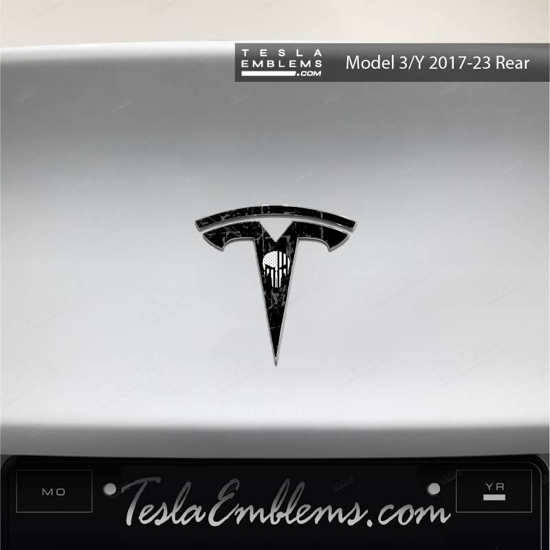 Punisher Tesla Emblem Decals (Front + Back)