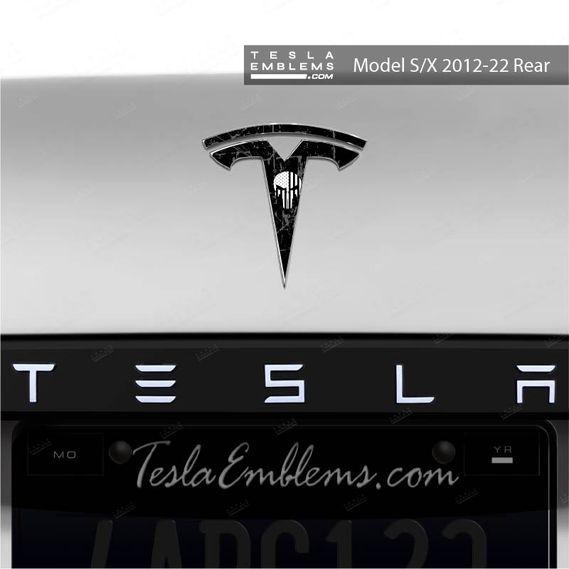 Punisher Tesla Emblem Decals (Front + Back)