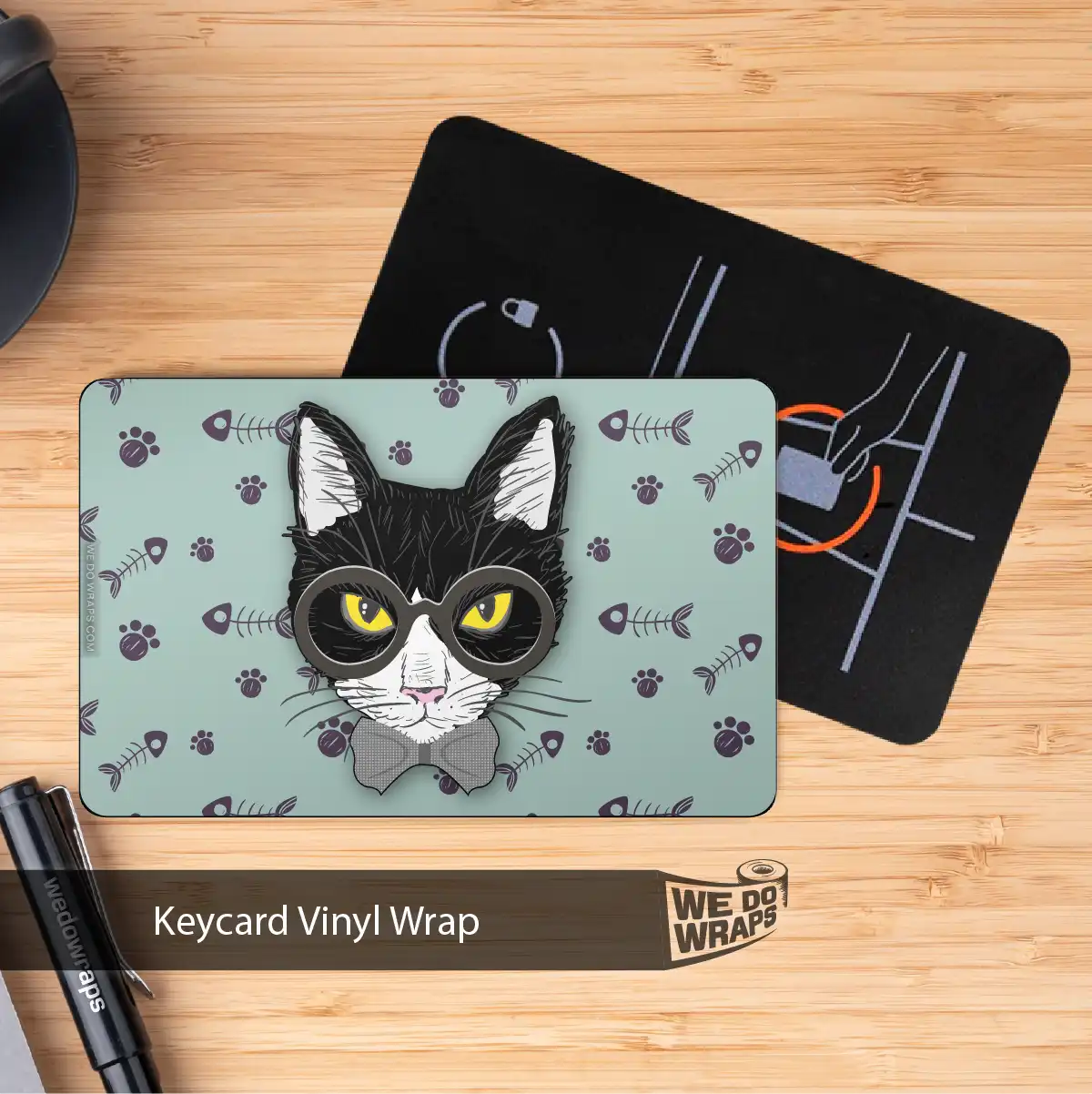 Smart Tuxedo Cat Tesla Keycard Decal