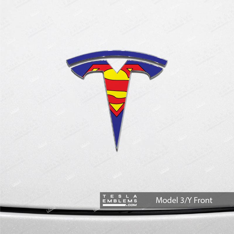 Superman Tesla Emblem Decals (Front + Back)