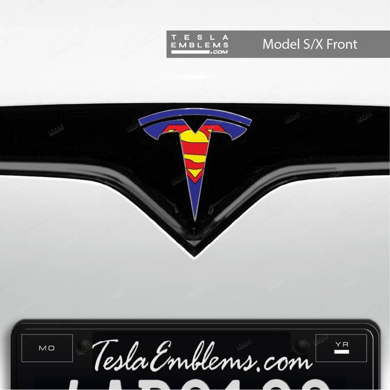 Superman Tesla Emblem Decals (Front + Back)