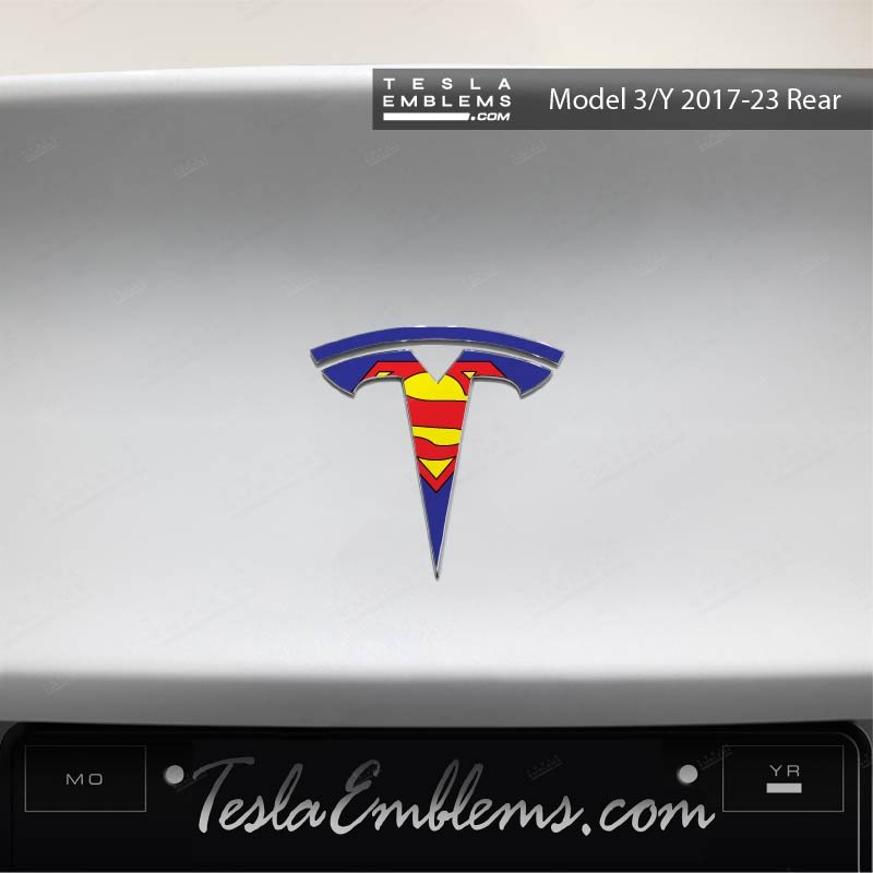 Superman Tesla Emblem Decals (Front + Back)