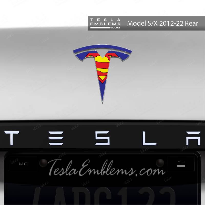 Superman Tesla Emblem Decals (Front + Back)
