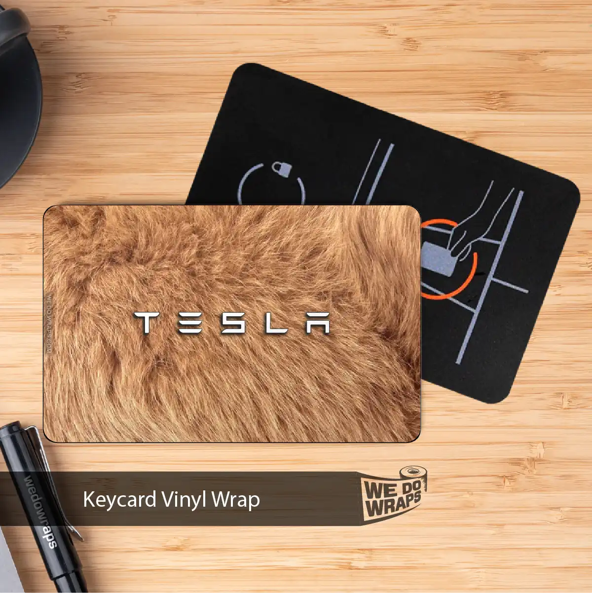 Teddy Bear Fur Tesla Keycard Decal