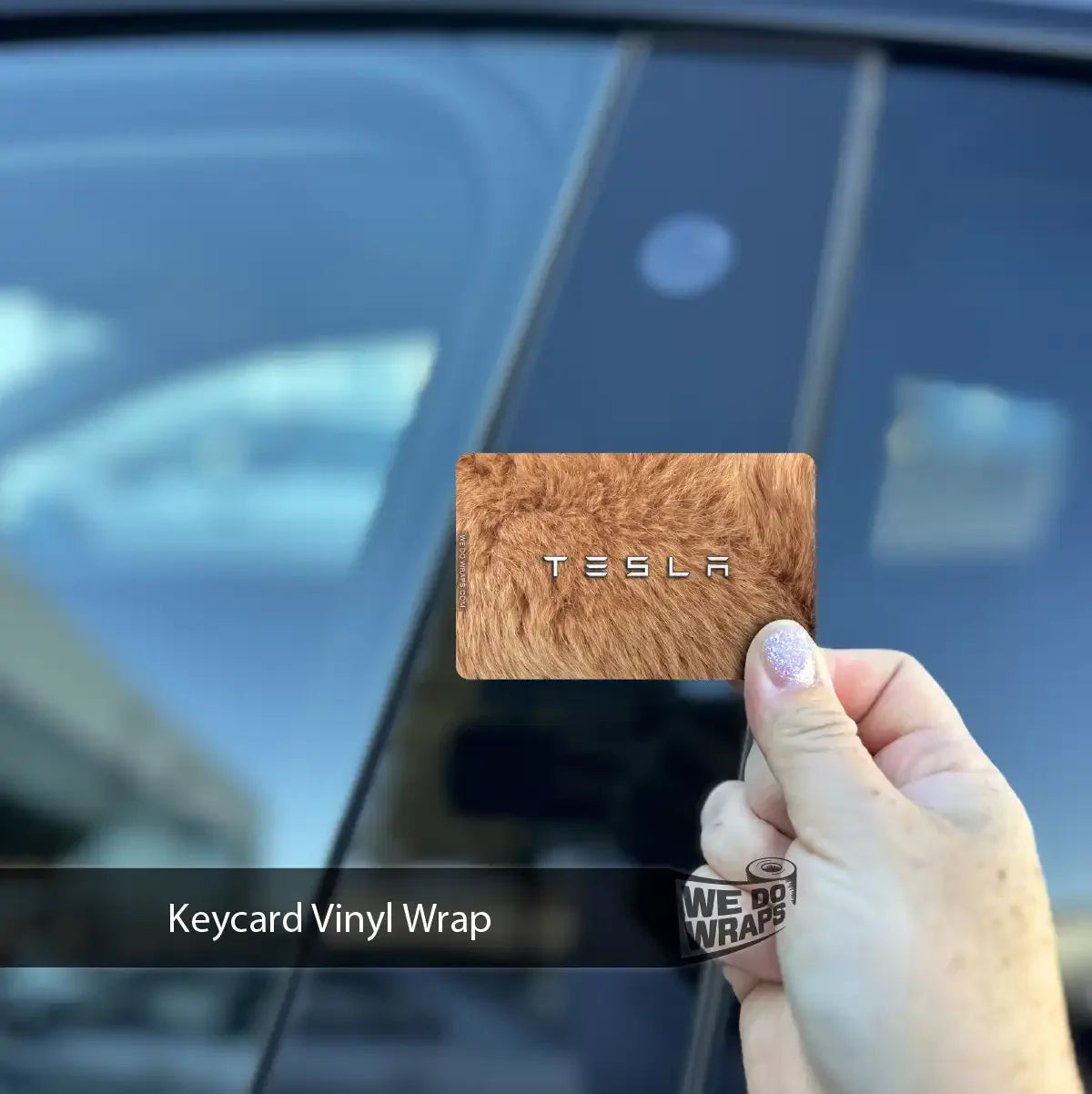 Teddy Bear Fur Tesla Keycard Decal