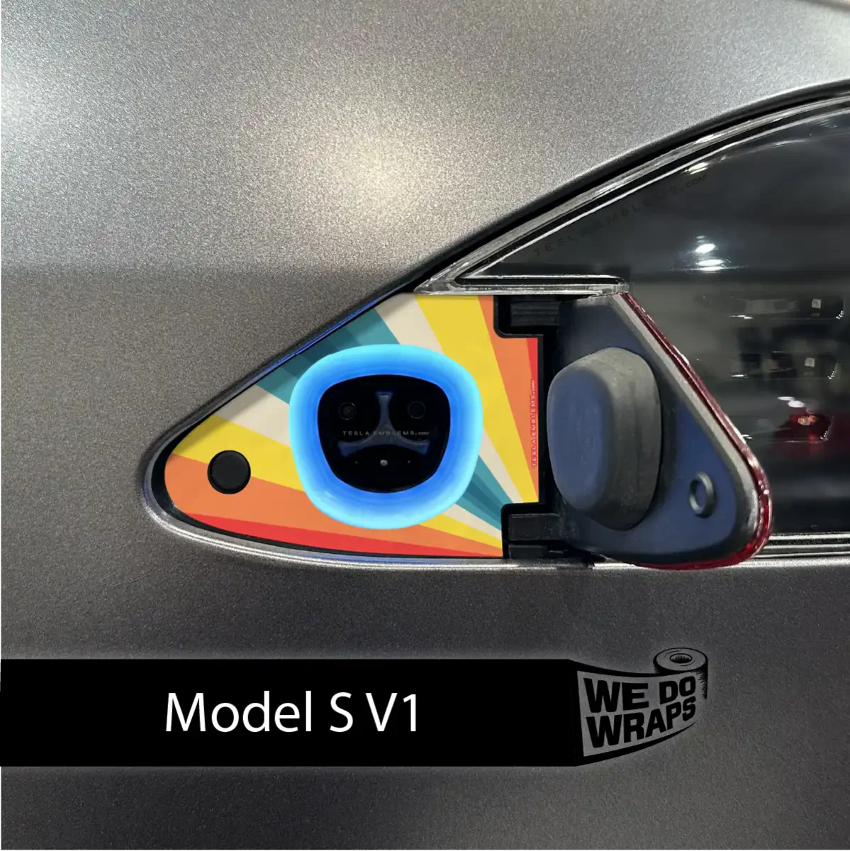 Wave Rider Stripes Charge Port Wrap | Model S