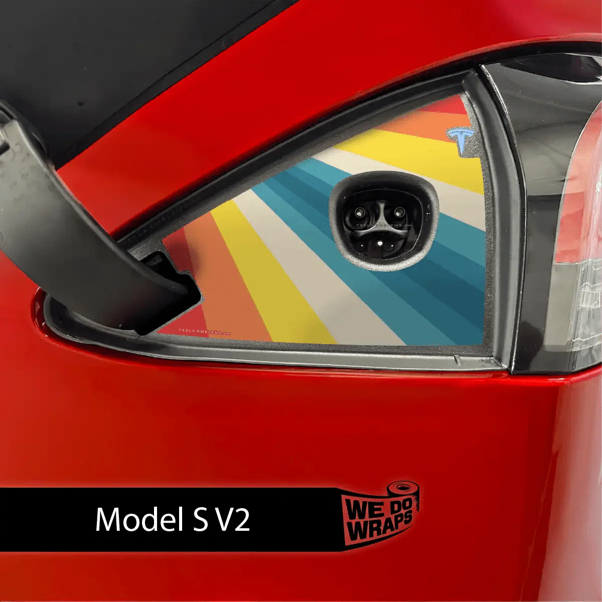 Wave Rider Stripes Charge Port Wrap | Model S