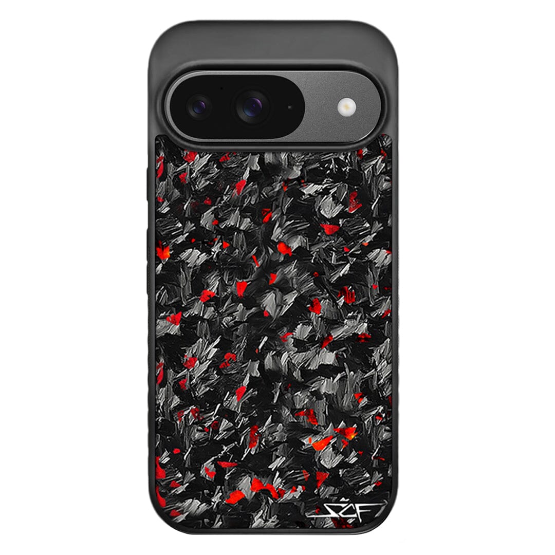 Google Pixel | Red Flake Real Forged Carbon Fiber Phone Case | CLASSIC Series