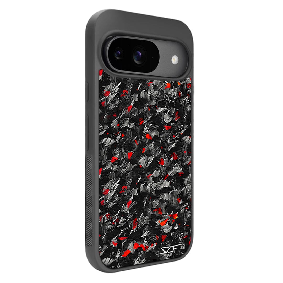 Google Pixel | Red Flake Real Forged Carbon Fiber Phone Case | CLASSIC Series