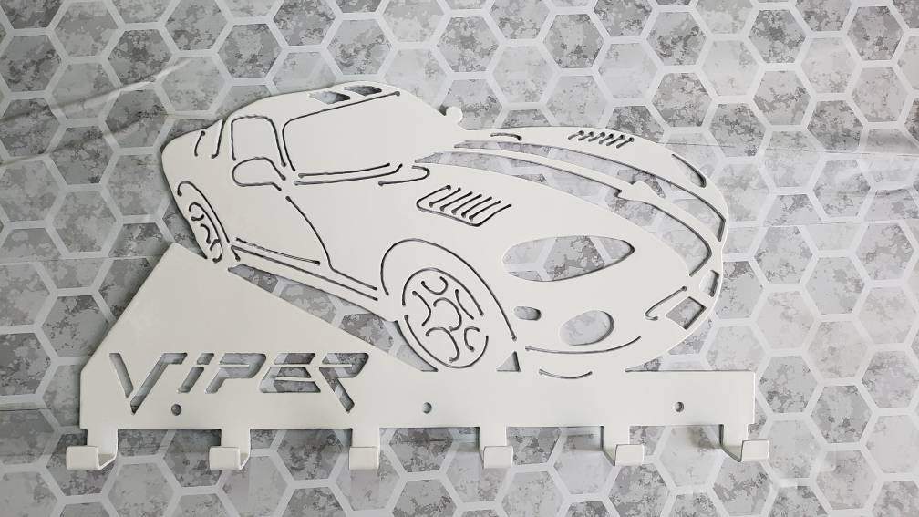 Dodge Viper Keychain Rack – Steel Wall Mounted American Muscle Organizer