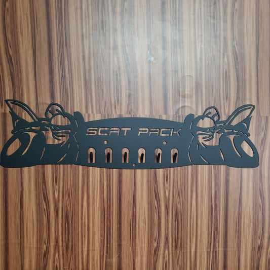 Dodge SRT Scat Pack Keychain Rack – Steel Wall Mounted Muscle Car Organizer