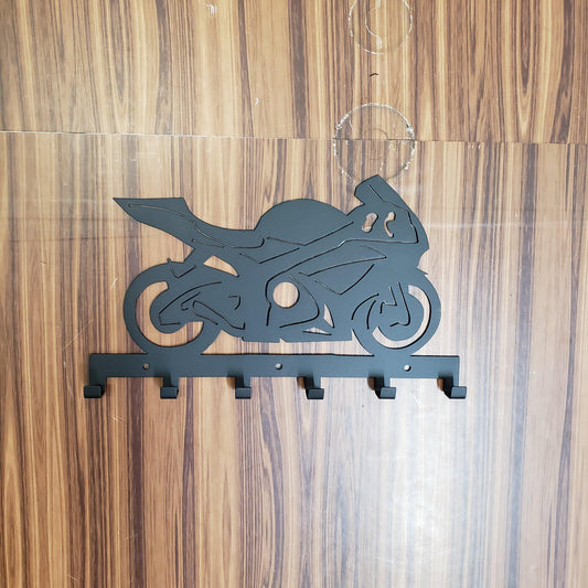 2007 Suzuki GSXR Motorcycle Keychain Rack – Steel Wall Mounted Sportbike Organizer