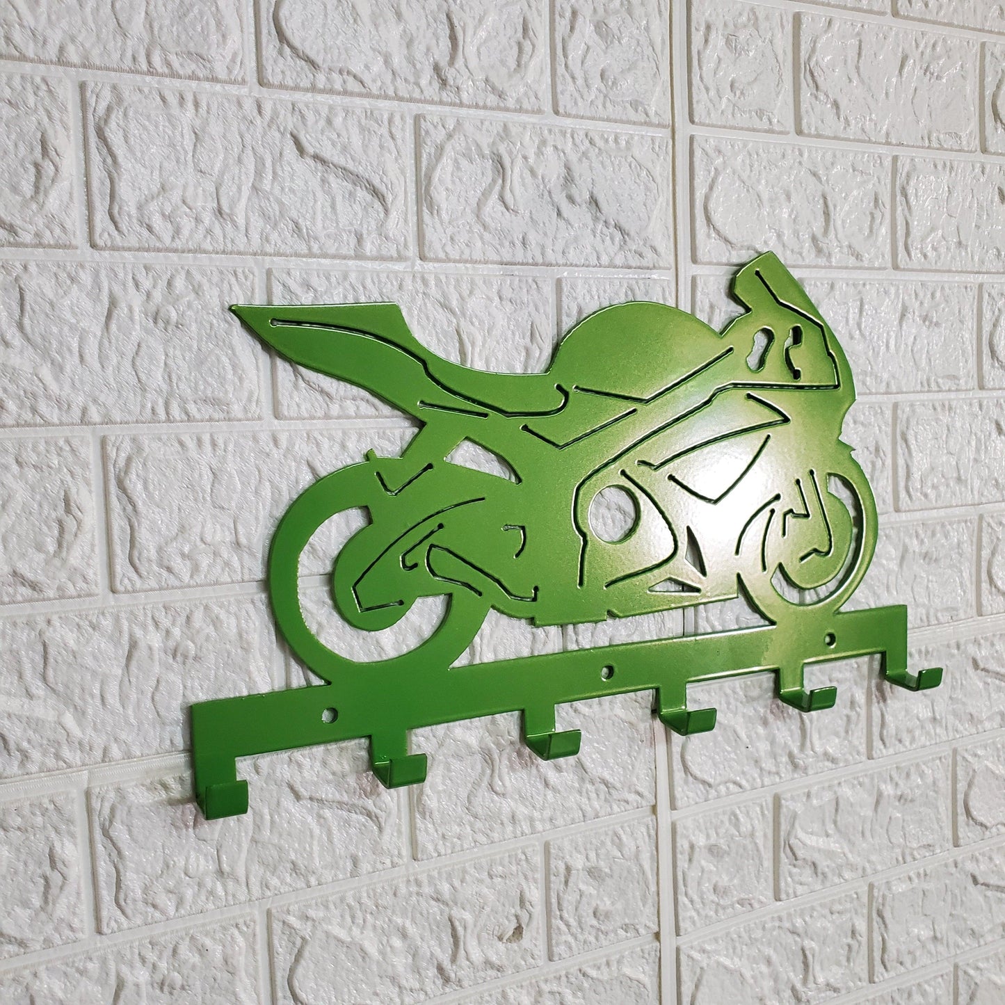 2007 Suzuki GSXR Motorcycle Keychain Rack – Steel Wall Mounted Sportbike Organizer