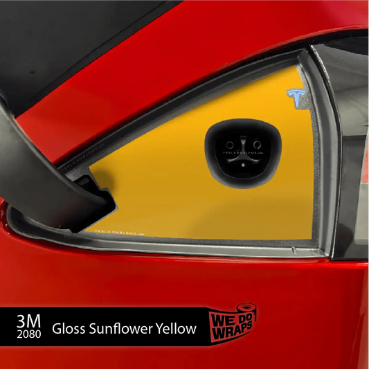 3M Gloss Sunflower Yellow Tesla Charge Port Wrap | Model S