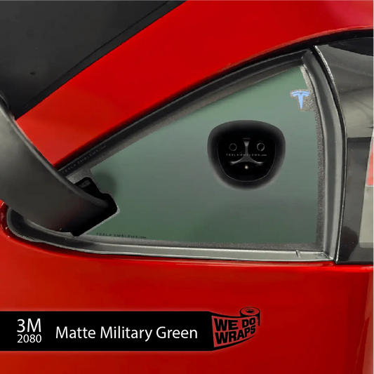 3M Matte Military Green Tesla Charge Port Decal | Model S