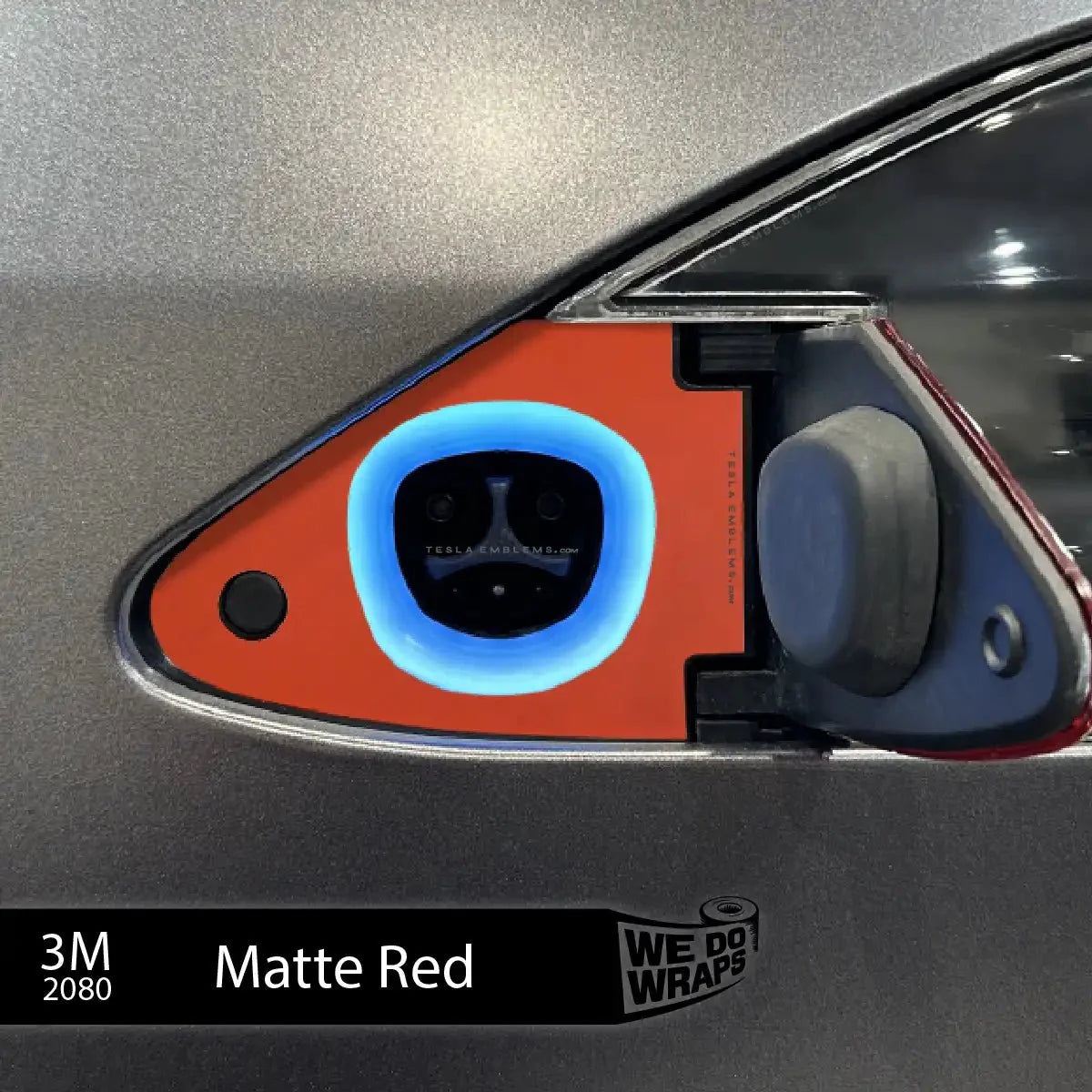 3M Matte Red Tesla Charge Port Wrap | Model S