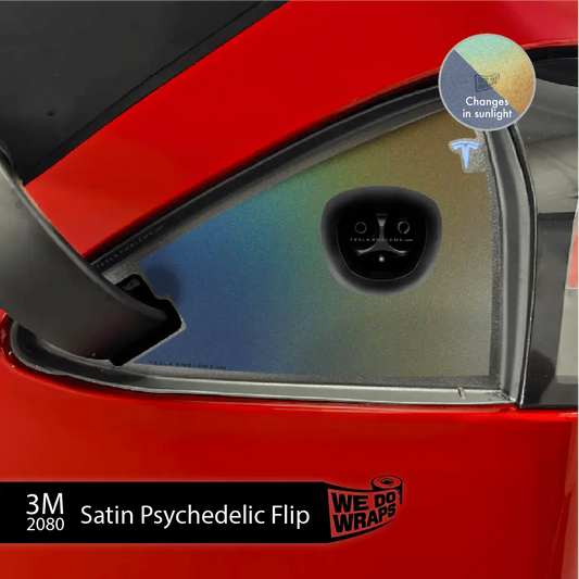 3M Satin Psychedelic Flip TeslaCharge Port Wrap | Model S