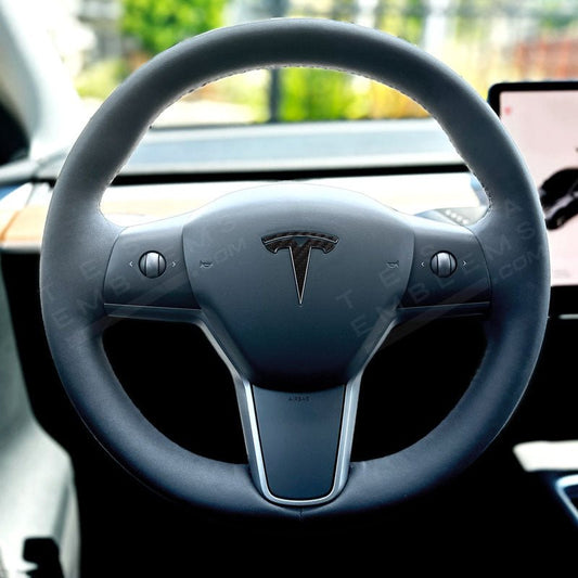 3M Carbon Fiber Tesla Steering Wheel Emblem Decal