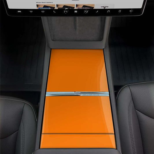 3M Gloss Deep Orange | Tesla Center Console Wrap Kit | MY 2026+ "Juniper"