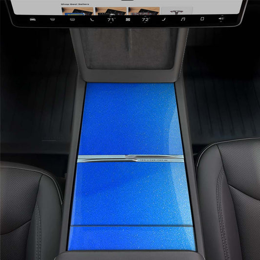 3M Gloss Fire Blue | Tesla Center Console Wrap Kit | MY 2026+ "Juniper"