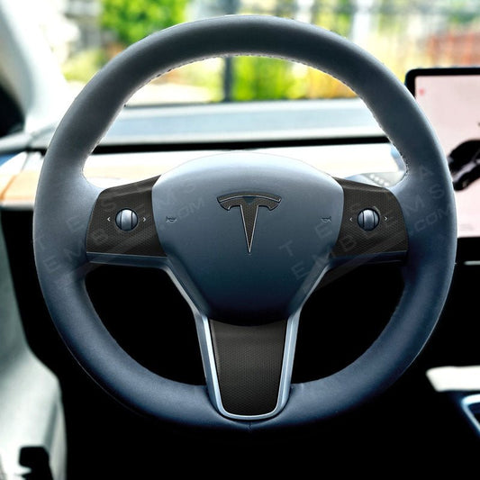 3M Matrix Black Tesla Steering Wheel Trim Decal Kit (4pcs)